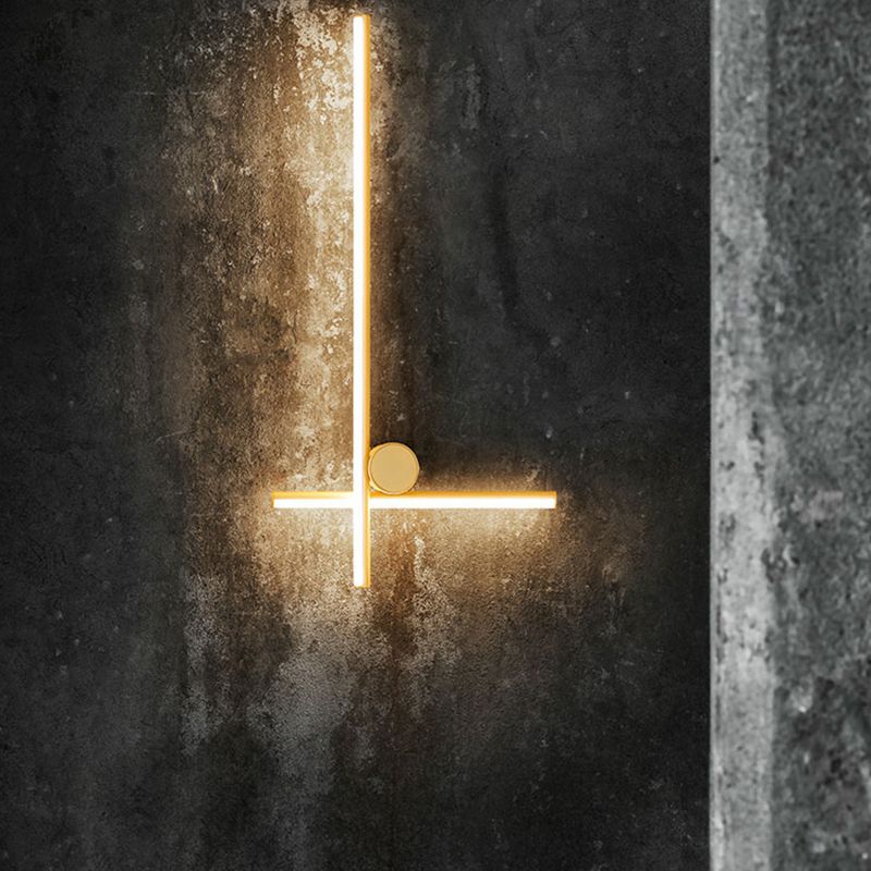 Luci di applique in alluminio in alluminio in alluminio a parete moderna a 2 luci in finitura dorata