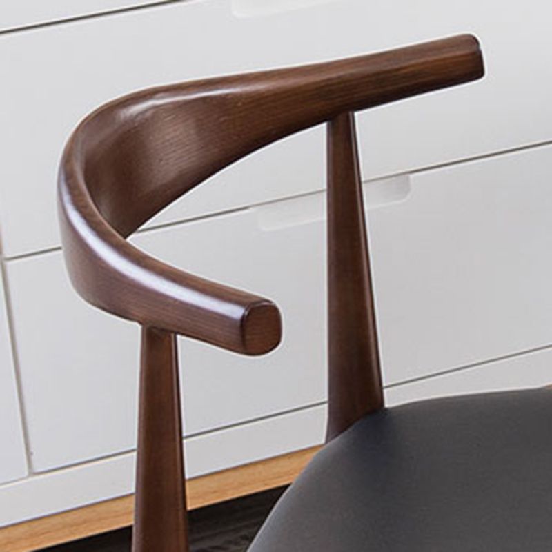 Modern Style Open Back Chair Dining Armless Side Chair with Wooden Legs