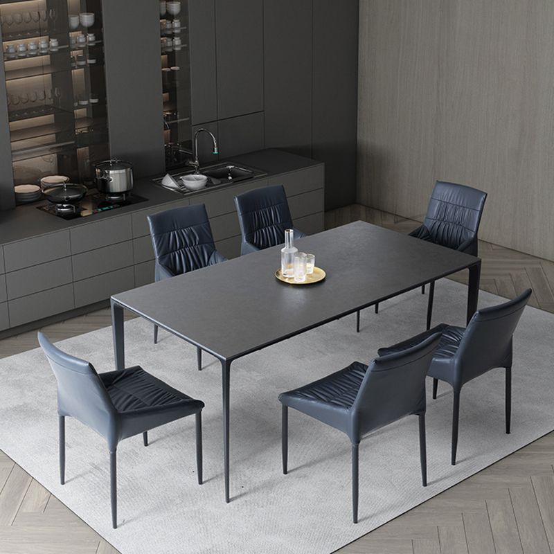 Contemporary Style Solid Back Dining Arm Chairs Leather Dining Chairs (Set of 2)