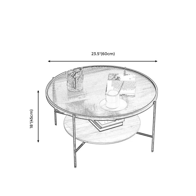 Gold/Black Metal 4 Legs 1 Coffee Table Modern Glass Top Table