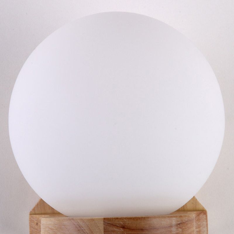 1 Light Globe Wall Sconce Lighting Modernwood Sconce Lighttures en marron