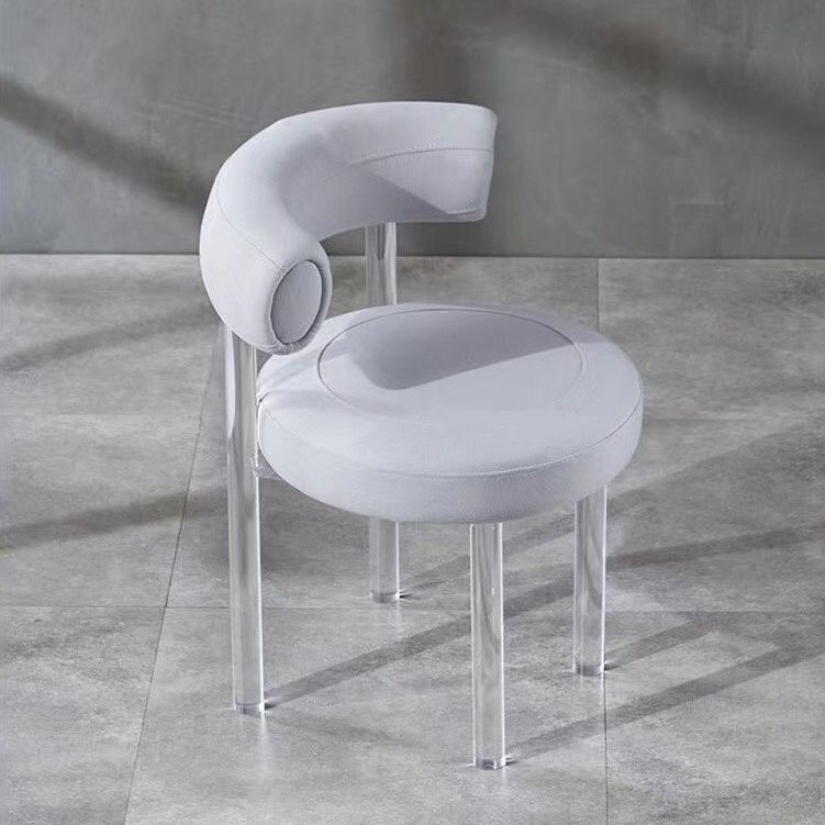 Contemporary Upholstered and Acrylic Dining Side Chair for Kitchen