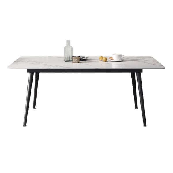 Modern Rectangle Dining Table Sintered Stone 4 Legs Table for Dining Room