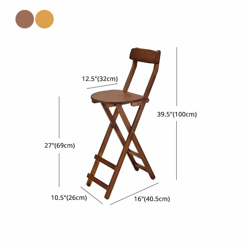 Taburetes de bar con respaldo de madera sin brazos de estilo nórdico, taburetes plegables para mostrador, 1 pieza