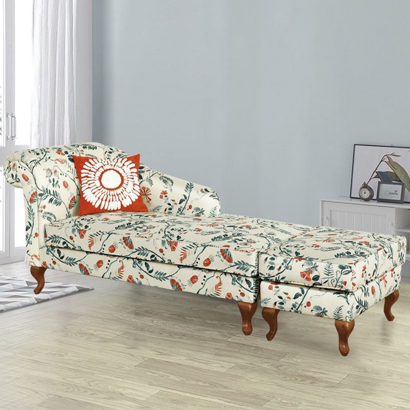 Modern Style Living Room Chaise Rolled Arms Upholstered Chaise