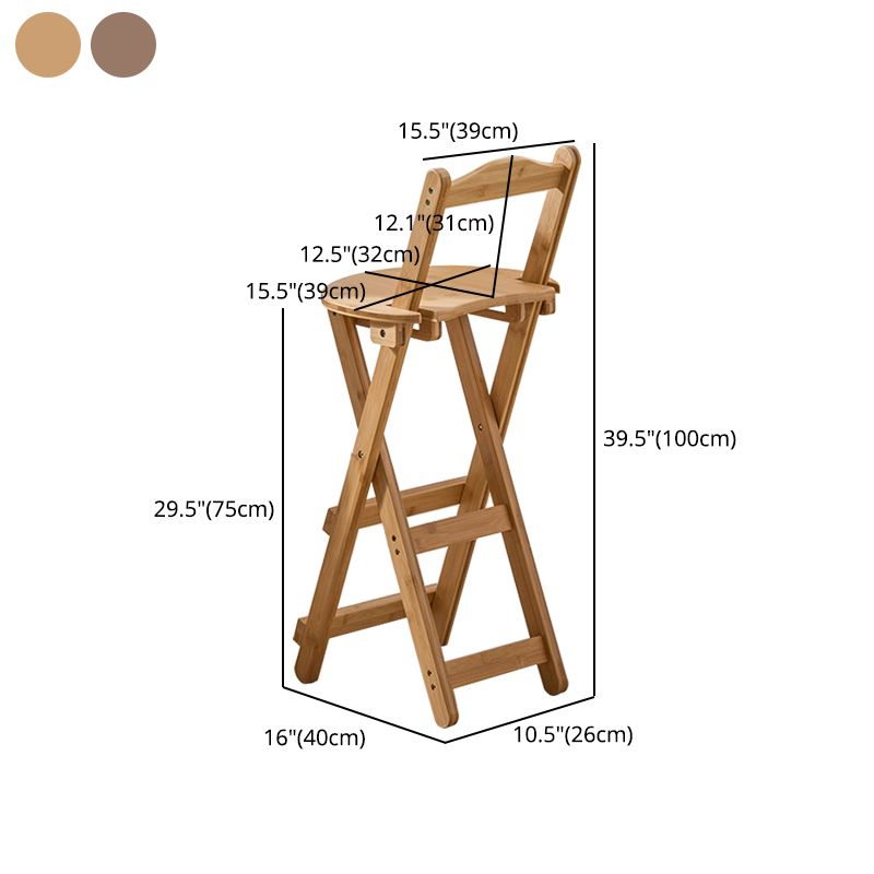 Modern Design Low Back Round Bar Stools for Home Solid Wood Bar Stool with Wood Seat