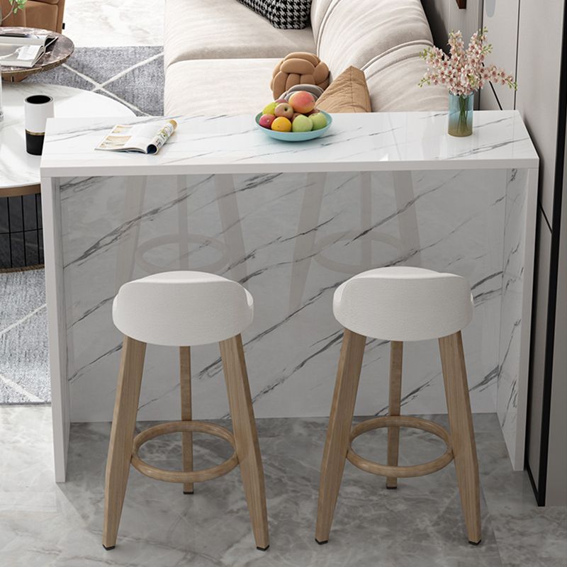 Matte Finish Manufactured Wood Pub Table Rectangle Bistro Table for Living Room