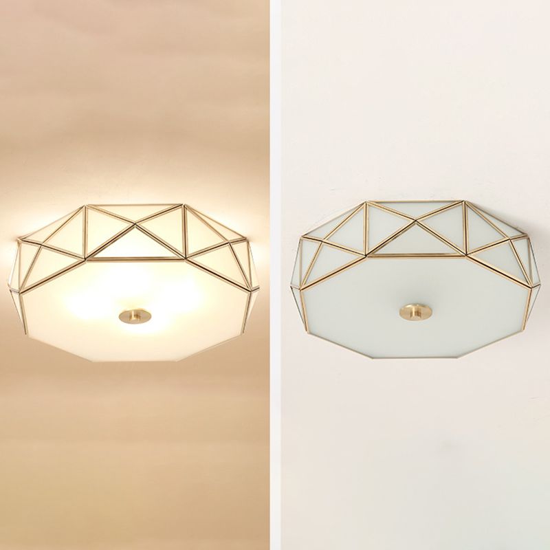 Multi Light Ceiling Lamp Colonial Style Glass Ceiling Lighting for Dining Room