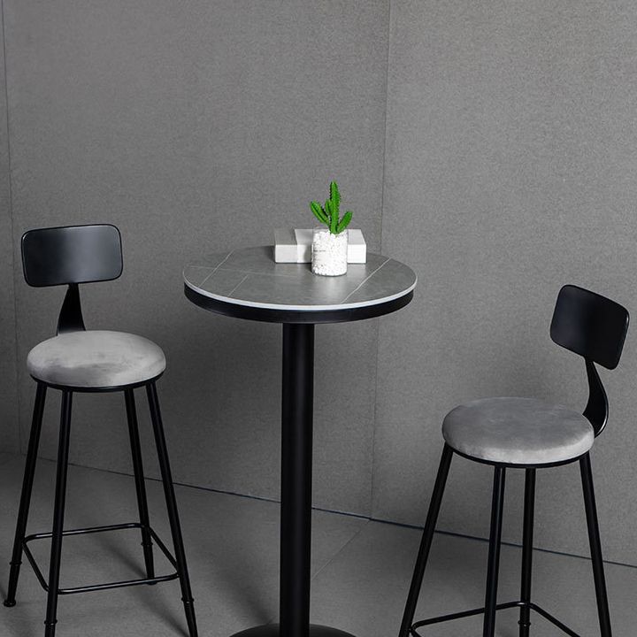 Industrial Round Bar Table Set 1/2/3 Pieces Sintered Stone Bar Table Set for Dining Room