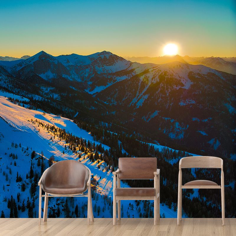 Mountain View Wall Mural Wallpaper Modern Style Mildew Resistant for Bedroom