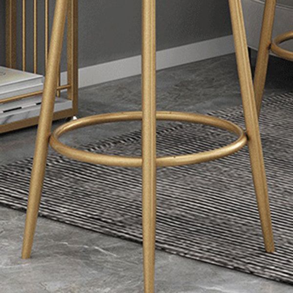 Metal Pub Set 1/3/4 Pcs Rectangle Bar Table with Stone Top and Upholstered Bar Stools