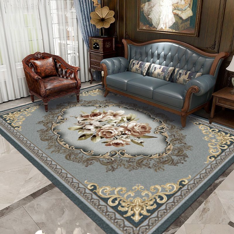 Green Luxury Rug Graphic Rug Non-Slip Backing Rug for Living Room
