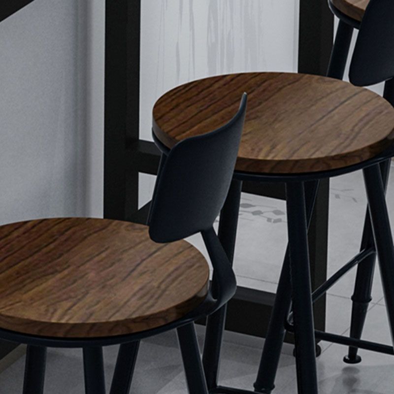 Industrial Low Back Coffee Shop Stool Matte Finish Iron Bar Stool