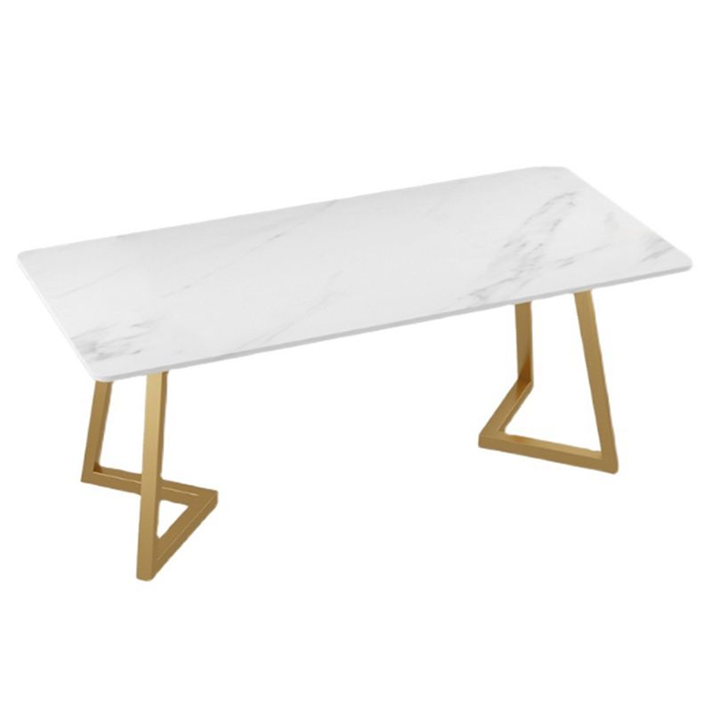 Modern 1/2/5/7 Pieces Furniture Stone Rectangle Dining Room Table Set in White
