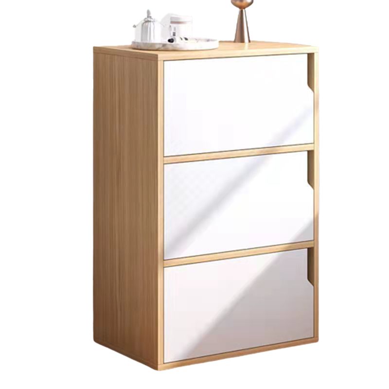 Wooden Side Cabinet with Shelves and Doors 9.44" Wide Storage Cabinet