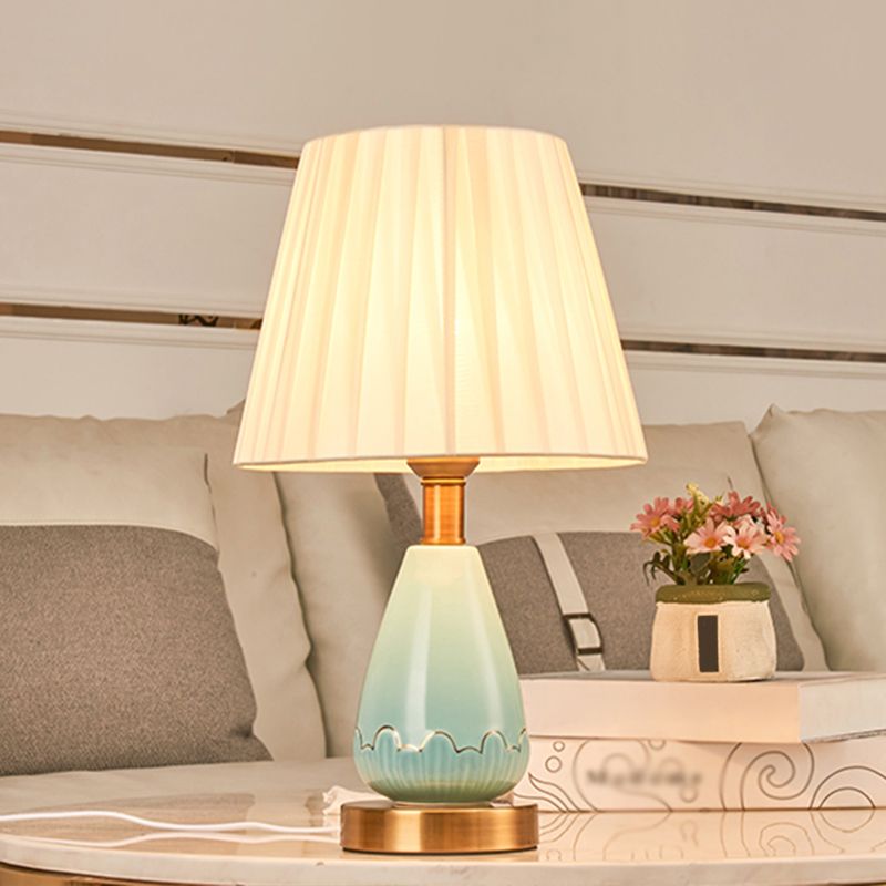 Simple Style Empire Shade Night Light Night Fabric Rieping Single Table Light