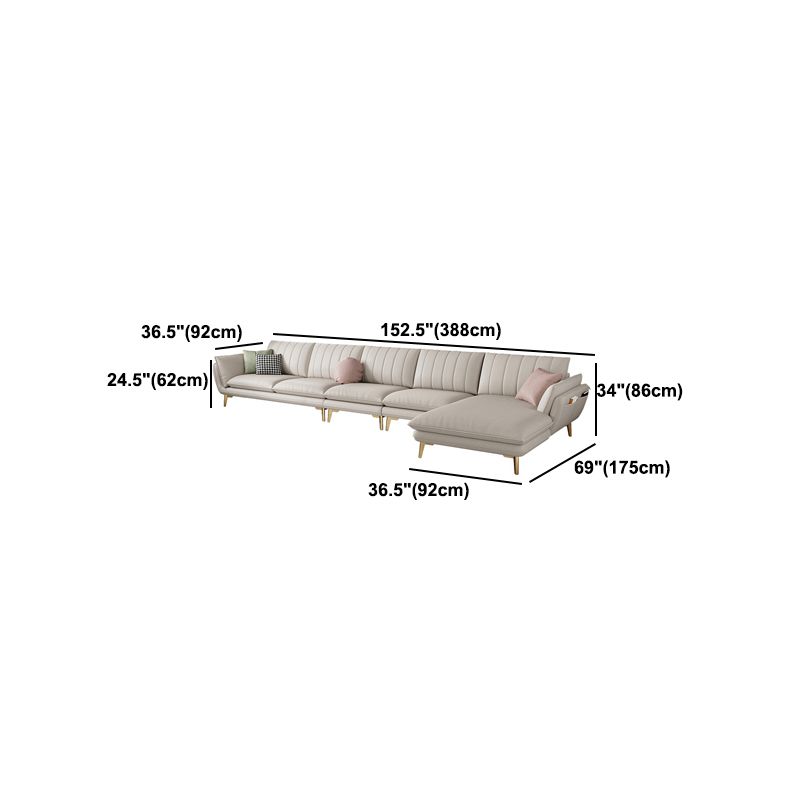Scandinavian Faux Leather Sofa with Storage, Flared Arm Sofa with Pillows