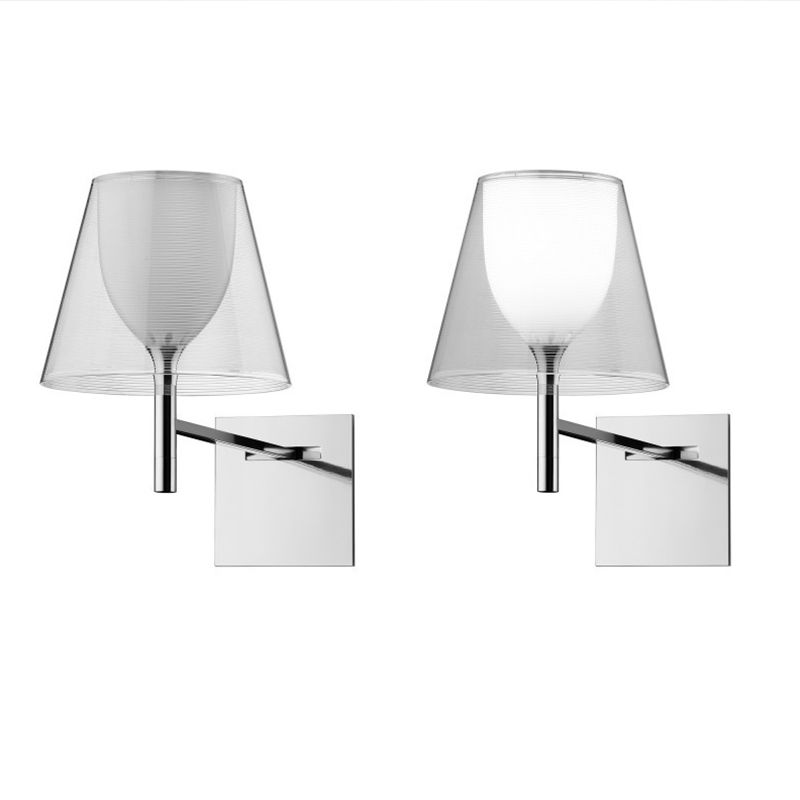 Acrylic Shade Wall Armed Sconce Minimalist 1 - Light Wall Light Fixture in Chrome Finish