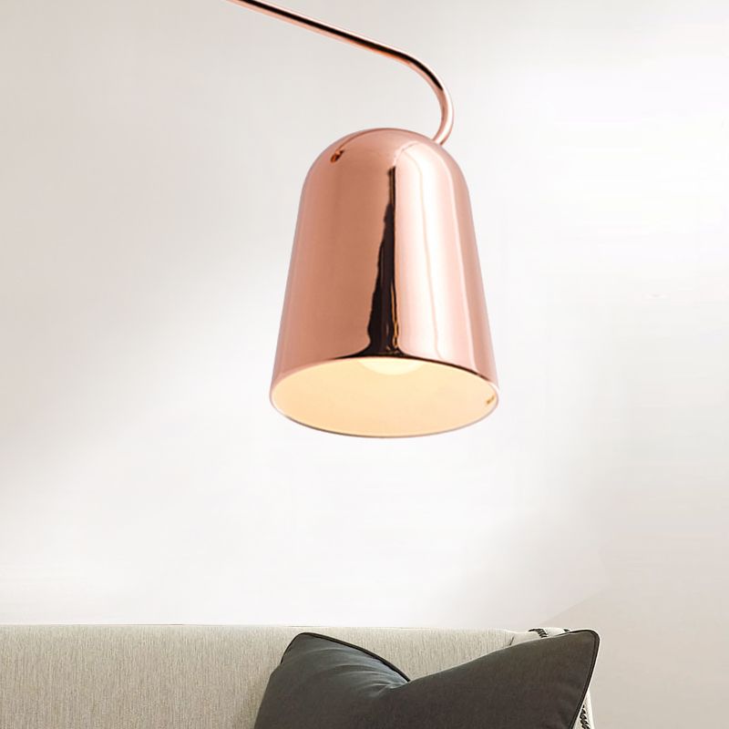 1 comedor ligero Luz colgante colgante con tono de metal Bell Lámpara de suspensión de estilo negro/blanco moderno