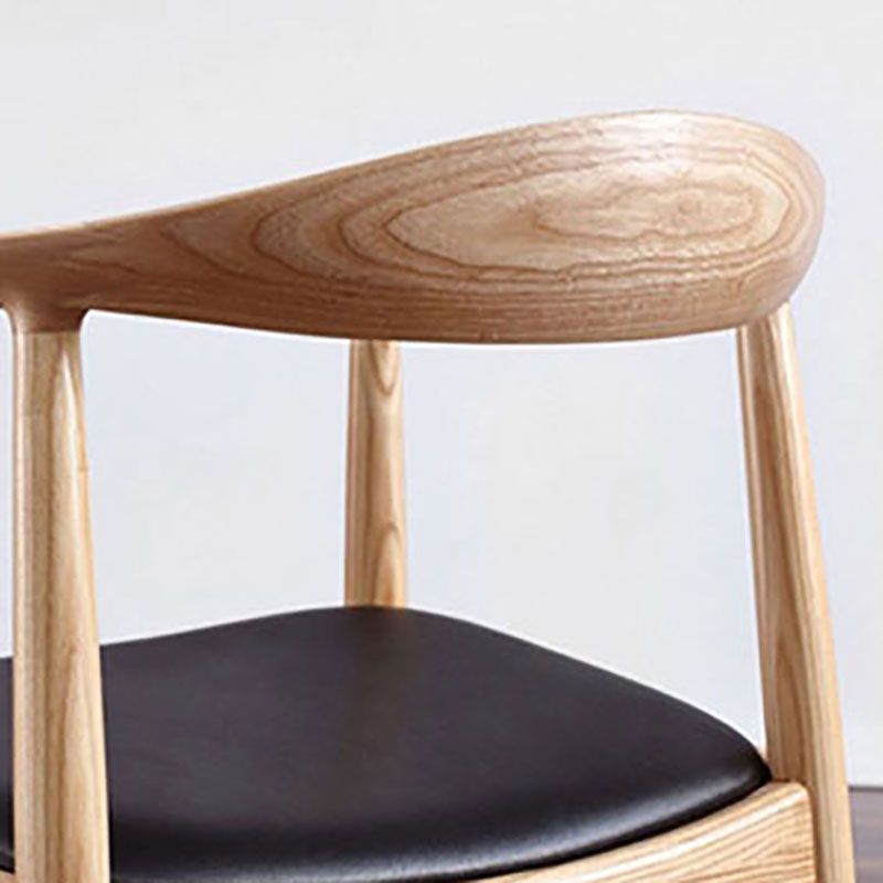 Chaise de salle à manger traditionnelle en bois massif, chaise latérale de salle à manger simple à dossier ouvert