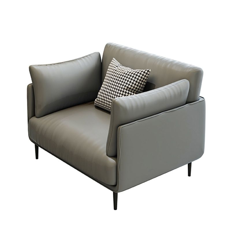 Contemporary Fabric Cushions Sofa 32.28"High Tuxedo Arm Single Cushion Seat Sofa