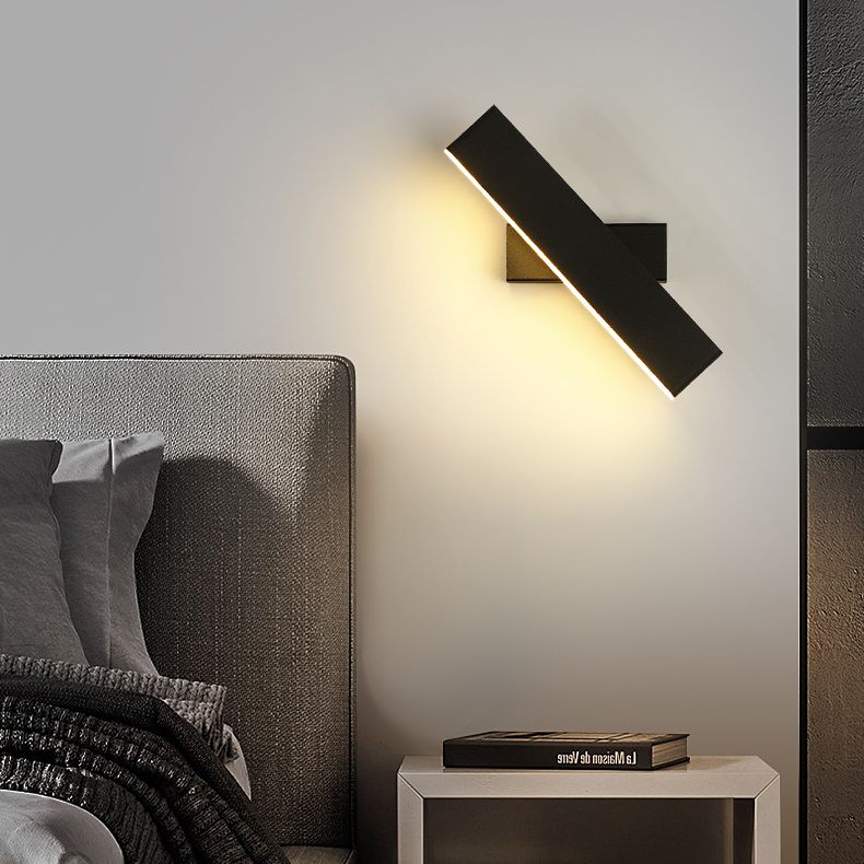 Modern Minimalist Style Rectangle Wall Mounted Light Fixture Metal 1 Light Wall Mounted Lighting for Bedroom