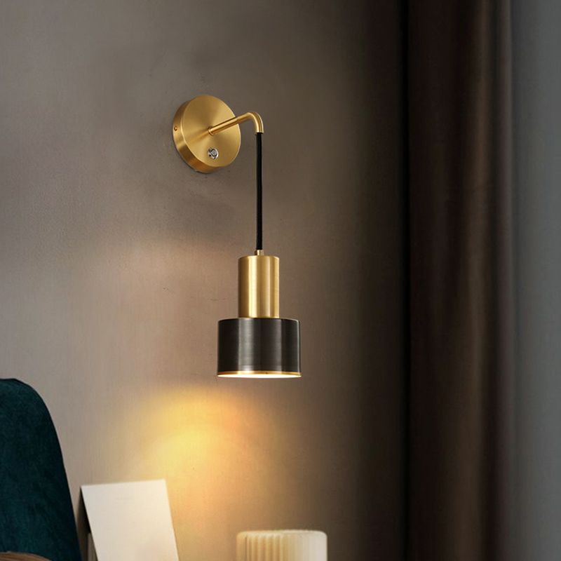 Metal Cylinder Wall Sconce Light Modern 1-Light Wall Sconce Lighting