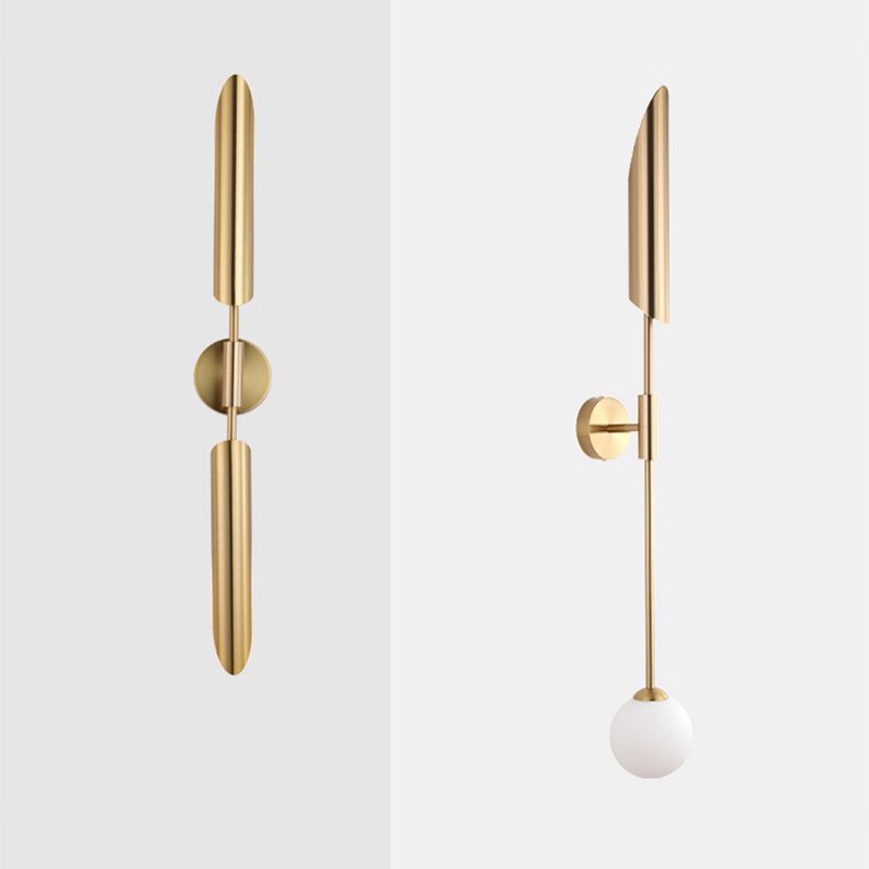 Mid-Century Wall Mounted Light Fixture Metal Sconce Lights in Gold Finish