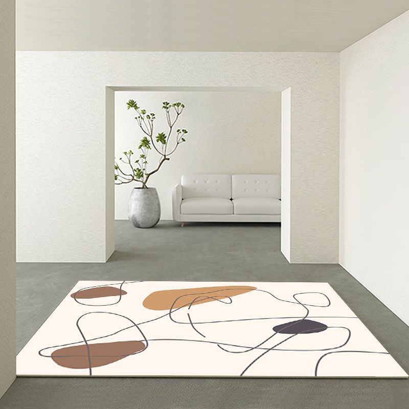 Alfombra de área de poliéster de alfombra de color de color de alfombra moderno con respaldo sin deslizamiento