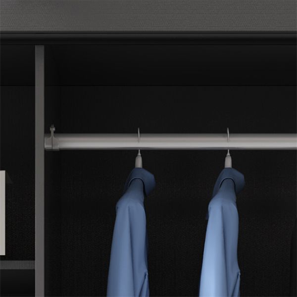 Contemporary Grey and White Storage Cabinet  Bedroom Cabinet with Sliding Doors