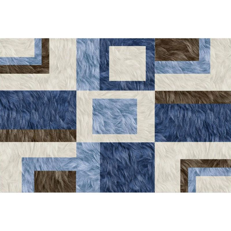 Tan Casual Indoor Carpet Polyester Geometric Area Rug Washable Carpet for Indoor Room