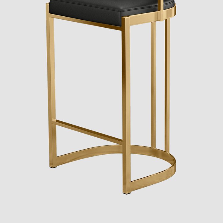Glam Footrest Back Barstool Matte Acabado PU Cuero Matte Matte Cafetería taburete