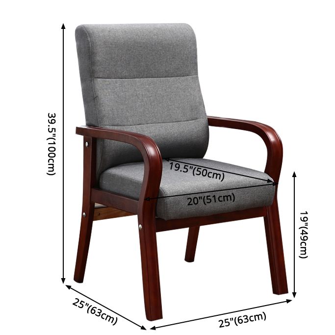 Chaises de bras arrière à salle à manger rembourrée moderne avec des jambes en bois
