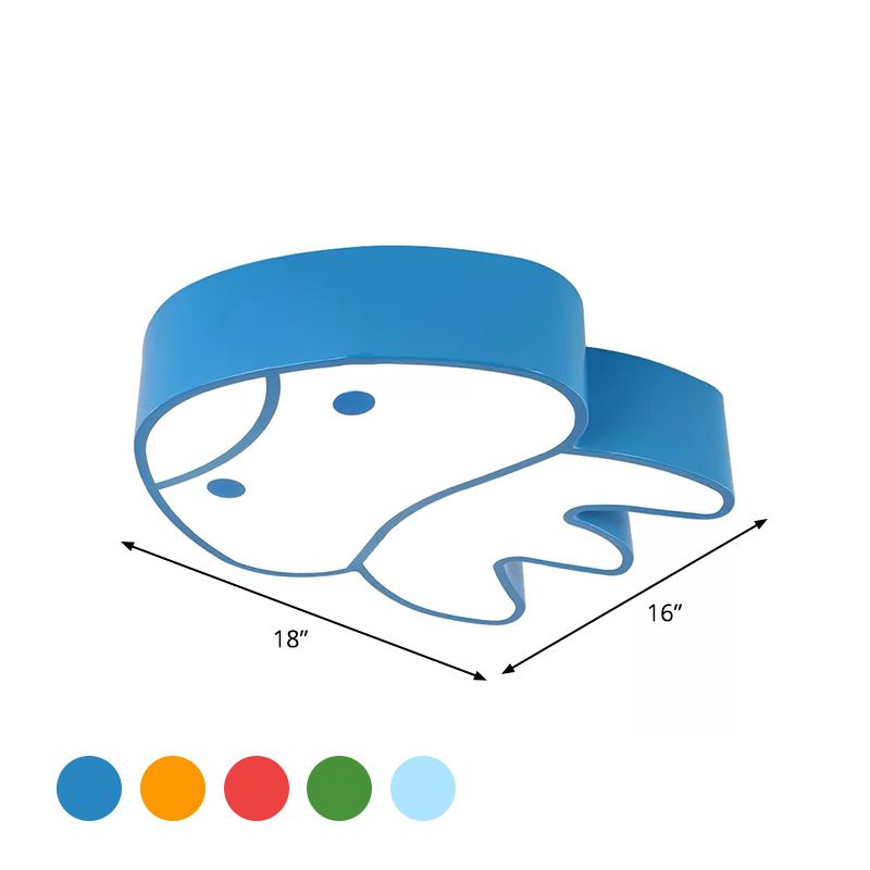 Dreamy Jellyfish Flush Ceiling Light Kids Acrylic LED Bedchamber Flush Mount Lighting in Red/Yellow/Blue