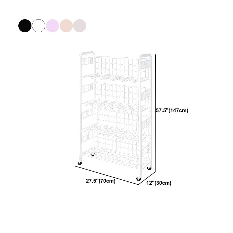 Contemporary Etagere Metal Book Shelf Vertical Shelves Included Shelf Bookcase for Home
