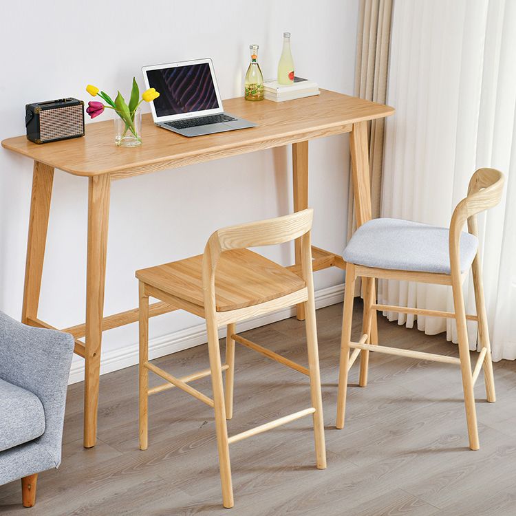 Contemporary Solid Wood Bar Dining Table Rectangle Bar Table in Natural