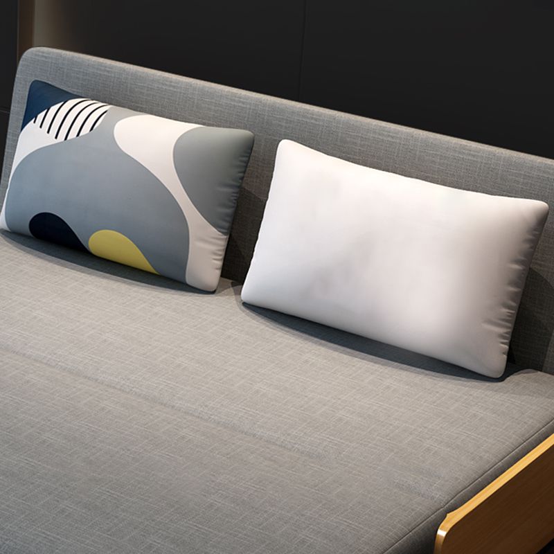 Contemporary Armless Tight Back Cotton Blend Sofa Bed in Grey