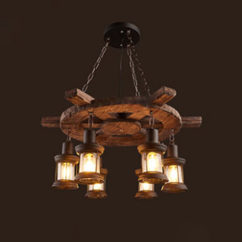 Accesorios de iluminación de lámpara de madera de timón lámpara de lámpara colgante