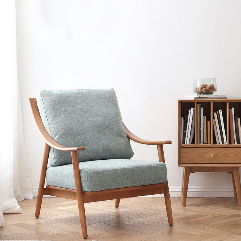 27.55" Wide Rubberwood Arm Chair Synthetic Basic Four Leg Chair