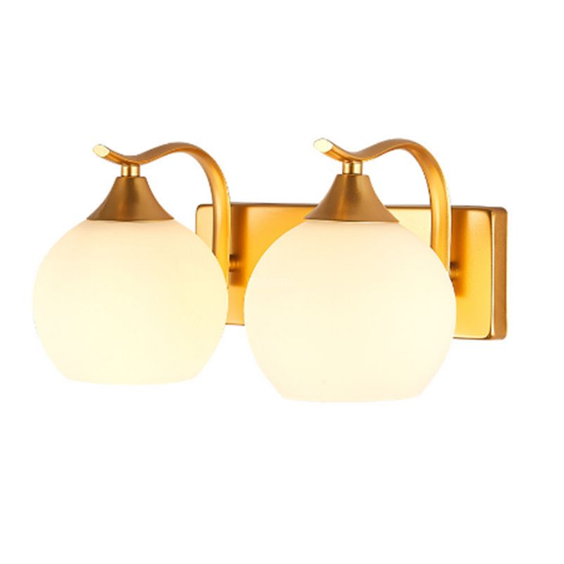 American Style Vanity Light Ball Shape Vanity Lamp with Glass Shade for Living Room