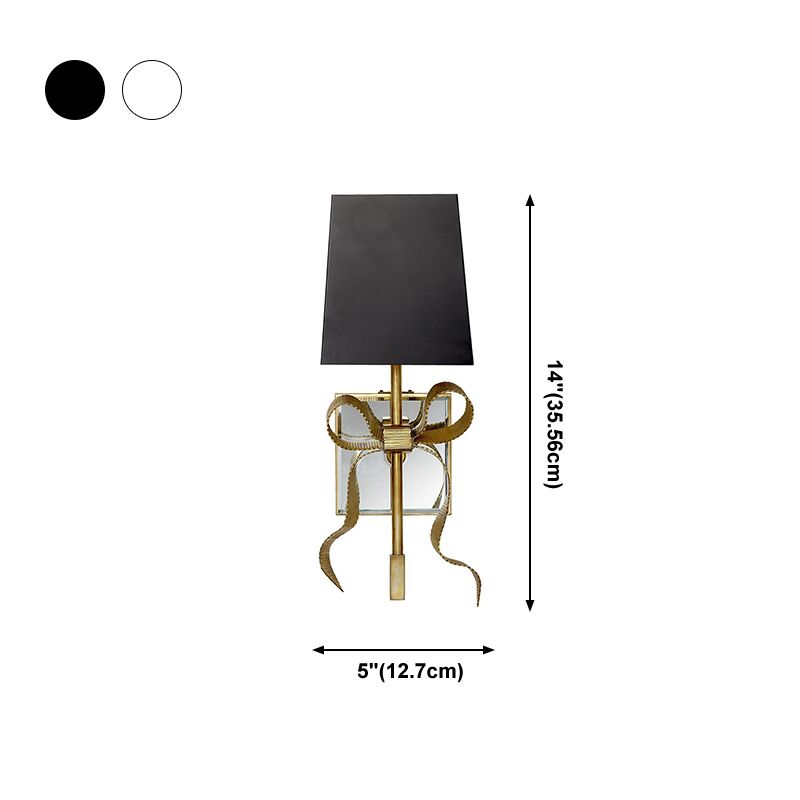 Mur de laiton moderne Light Bow-not-Shape Wall Sconce avec toile de jute naturelle pour le salon