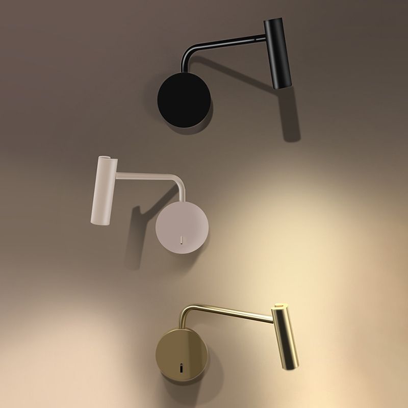 Nordische Einfachheit LED -Nachtlampe Zylindrisch Spotlight Designwinkel Verstellbarer Lampen für Schlafzimmer