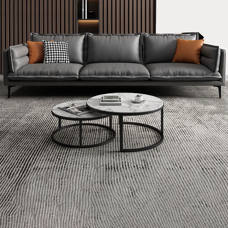 28.74 "H Moderne Kissen -Oberarm -Sofa mit Kissen zurück für Wohnzimmer, braun