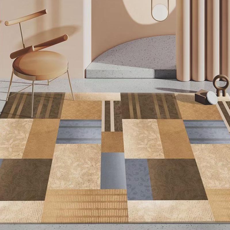 Dark Gray Modern Rug Polyester Graphic Indoor Rug Stain Resistant Rug for Living Room