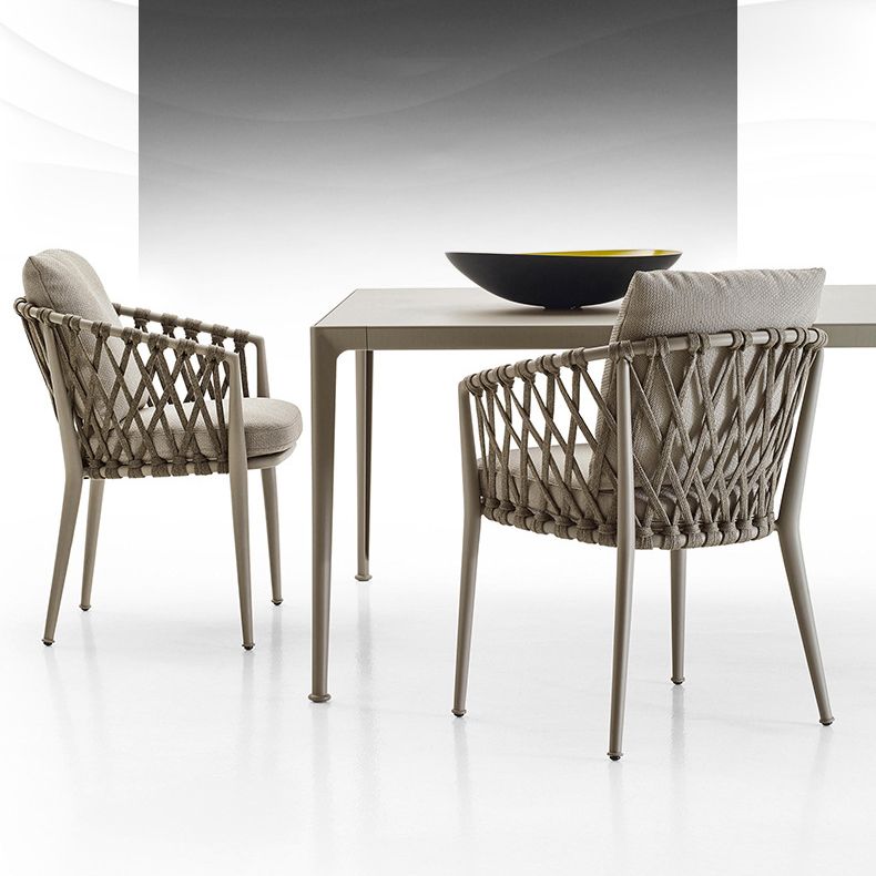 Boho Style Dining Set Rectangular 1/5/7 Pieces Dining Set with Metal Base