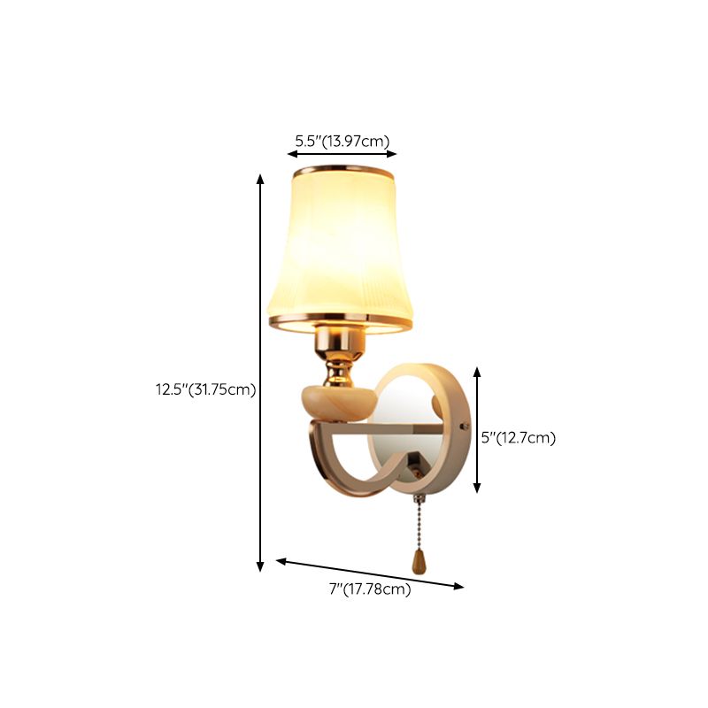 Nordic Style Vanity Light Geometry Shape Vanity Lamp with Glass Shade for Bedroom