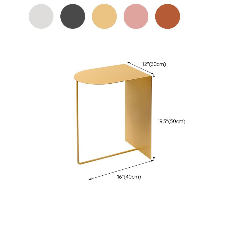 Modern Geometric End Slide Table 19.70" Tall Metal End Table