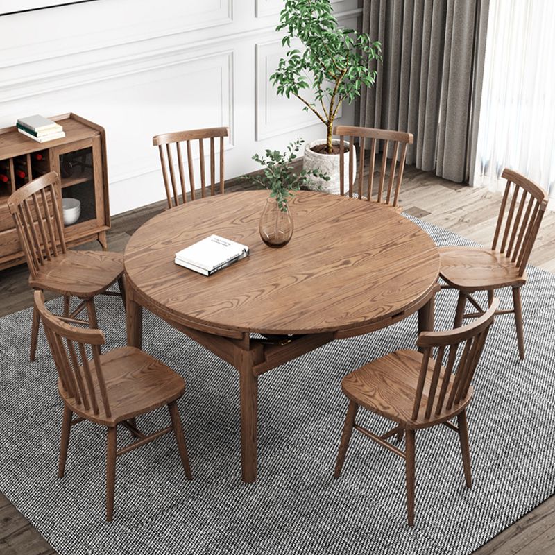 Solid Wood Side Chair Modern Slat Back Dining Chair for Home