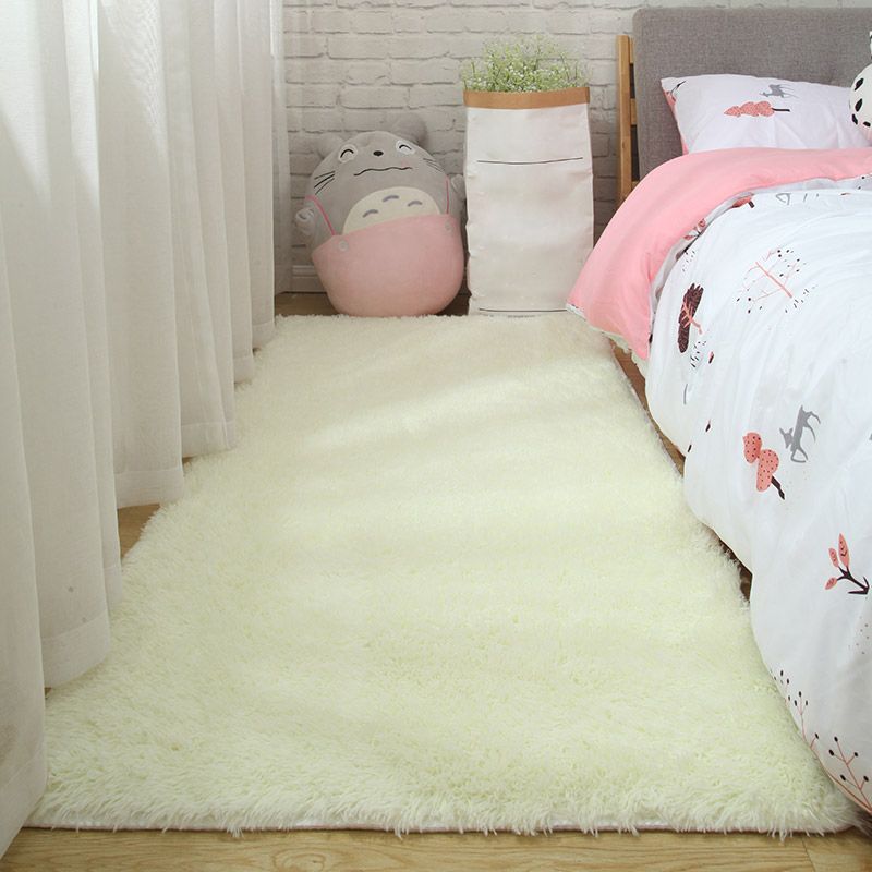 Simple Modern Rug Multi-Color Solid Color Carpet Non-Slip Backing Easy Care Area Rug for Bedroom