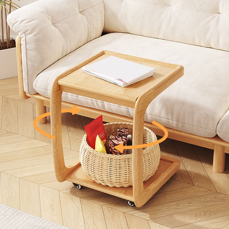 Tropical Coffee Table Solid Wood Coffee Cocktail Table with Storage